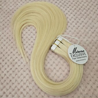 🖤 Tape-in predĺženie vlasov #60 – Platinová blond - 2