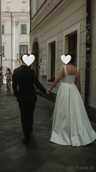 Svadobné šaty saténové - šité na mieru - 2