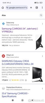 Monitor Samsung 144hz zahnutý. - 2