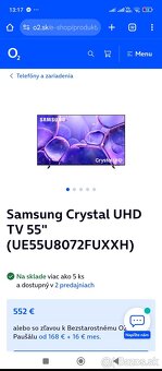 Predám nový, nerozbalený Samsung 55" 4K LED UHD Smart TV (U - 2