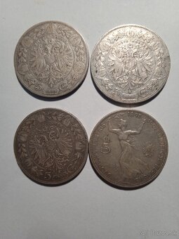 5 Korún FJI - striebro, 4 ks - 2