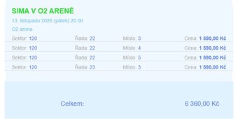 Sima O2 Arena Praha 13.11. - 2