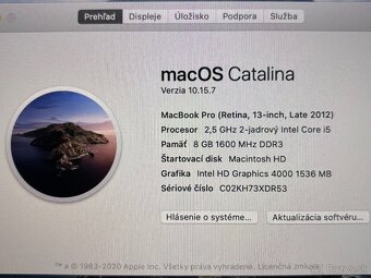 MacBook Pro 13 i5 - late 2012 - retina / 8GB RAM - 2