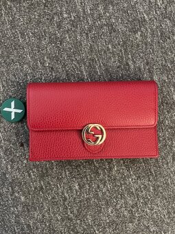 Gucci Interlocking GG Crossbody Chain Wallet Red - 2