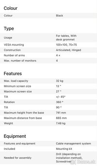 AlzaErgo Arm Q05BSV - držiak na monitory - 2