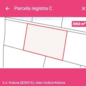Pozemok orná pôda k.ú.Košice-Krásna - Nižná Hutka 2053 m2 - 2