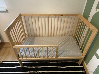 Postieľka so sťahovacou bočnicou Perta EKO - buk, 120 x 60 c - 2