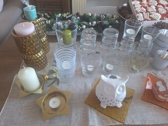 Vianočné svietniky na čajové sviečky mix - 2