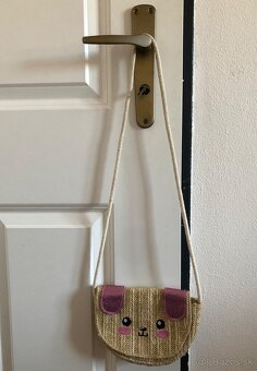 ————-Malá detská slamená kabelka psík, 4 E———- - 2