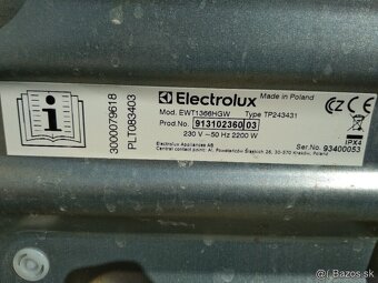 Rozpredam práčku Electrolux EWT1366HGW na NAHRADNE DIELY - 2