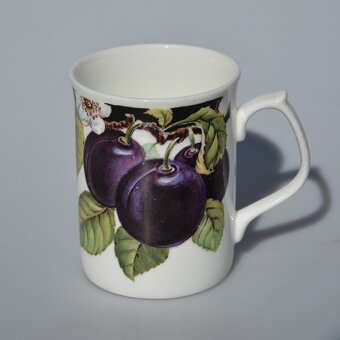 2 anglické porcelánové hrnčeky - Hrušky a Slivky - 2