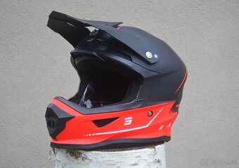 shot mx atv enduro červeno čierna matná helma prilba - 2