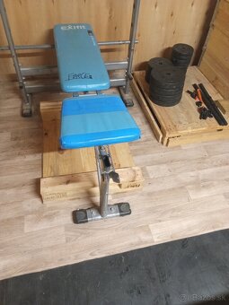 Predám fitset Boxovacie vrece, lavička, činky - 2