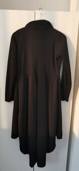 Damské Čierne elegantné predĺžené sako bez zapínania - 2