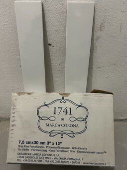 Obklad Marca Corona (biely) 7,5x30 cm - 2