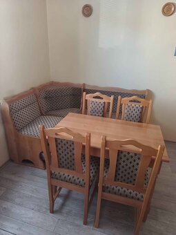 Jedalenska zostava 4 stolicky, rohova lavica , stol - 2