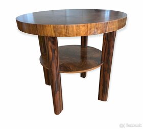 Konferenční stolek, 30. léta, art deco, makassar / ořech - 2