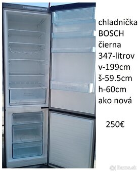 predám čiernu chladničku s mrazničkou BOSCH-347lit.-aj iné - 2
