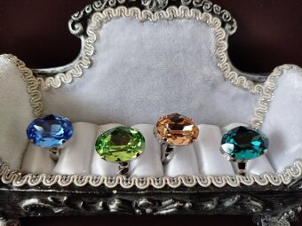 Prsteň s kryštálovým okom - ovál - 2