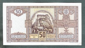 Staré bankovky Slovensko 50 sk 1940 pěkný stav - 2