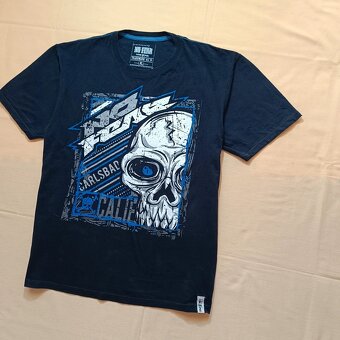 No Fear čierne tričko s potlačou lebky skulls affliction XL - 2