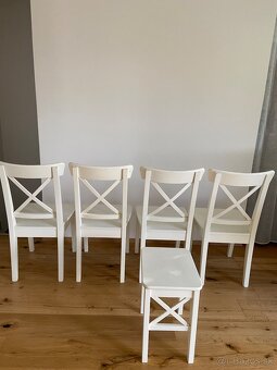 4 drevene stolicky biele plus somlik - 2