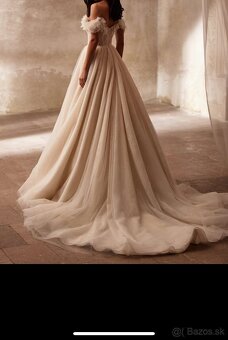 Luxusné svadobné šaty LUCE SPOSA – veľkosť 32–38, nude farba - 2