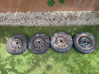 Plechové disky + puklice + pneumatiky 165/70 R14 85T XL - 2