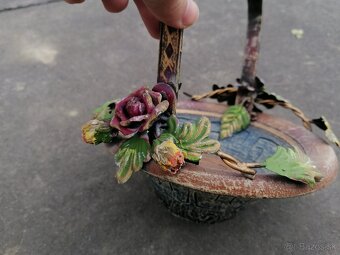 Predám keramická váza a košík - 2