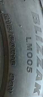 2 zimné pneumatiky 215/55 R16 99H Bridgestone Blizzak LM005 - 2