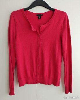 SET 2x sveter / kardigán na gombíky (červený, zelený) - 2