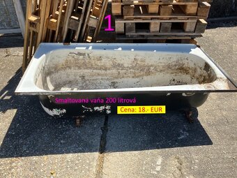 Plastová kaďa 416 L a smaltovaná vaňa na zrážkovú vodu - 2