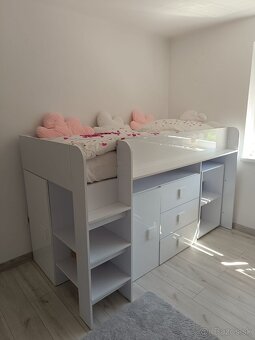 Detská poschodová posteľ s písacím stolíkom - 2