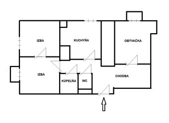 3-izbový byt Šancová ulica, 78 m2, podlažie 4/6. - 2