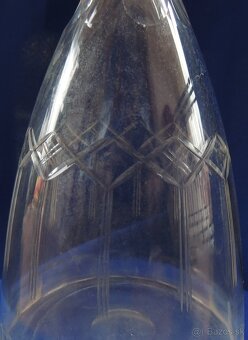 Karafa na víno sklo kryštálové brúsene Art Deco - 2