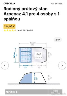 Rodinný prútový stan Arpenaz 4.1 pre 4 osoby s 1 spálňou - 2
