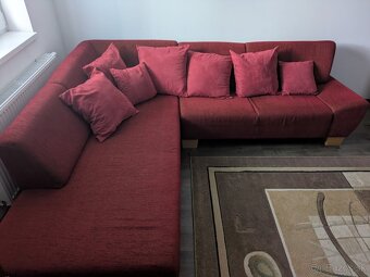 Červený rohový gauč – sedacia súprava - 2