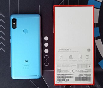 Predám Xiaomi Redmi Note 5 – 4GB RAM / 64GB úložisko - modrý - 2