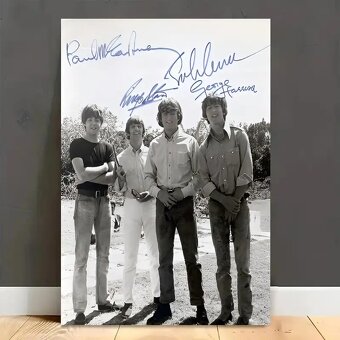 The BEATLES, plátno tisk, 30X45 cm, autogram - 2