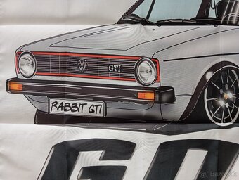 Volkswagen Golf Rabbit GTI mk1 vlajka - 2