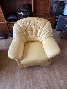 Sedacia súprava v bielej koži - 2