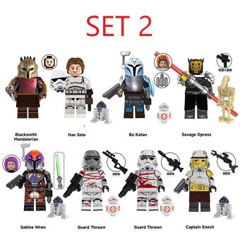 Rôzne figúrky Star Wars 6 (8ks) - typ lego - nové - 2
