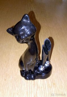 Retro stojan na perá „Čierna mačka“. - 2