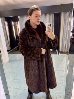 Luxusný pravý kožuch z norky – oversize, vintage - 2