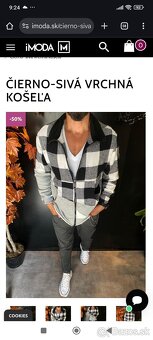 Pánska Sivo Čierna košeľa úplne nová - 2