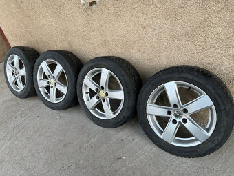 Hliníkové disky 16 5x112 + zimné pneu Dunlop 205/55 R16 - 2