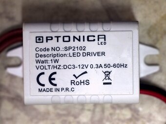 Zdroj 230V LED driver 3-12V 1W / 300mA - 2