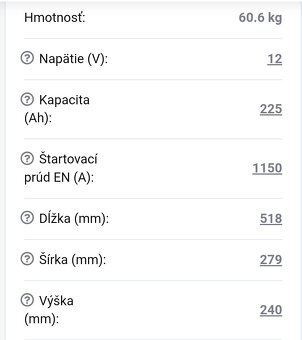 Autobatéria EXIDE EndurancePRO EFB 225Ah, 12V - 2