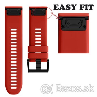 Remienok Easyfit pre Garmin Fenix 3,5X,6X,7X,8,26mm,RED - 2
