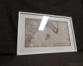 Starožitná mapa zálivu a skál Petatlan z roku 1749 - 2